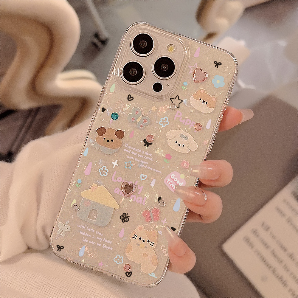 Clear Shockproof Bumper Case - لطيف الكرتون جرو شل نمط جراب