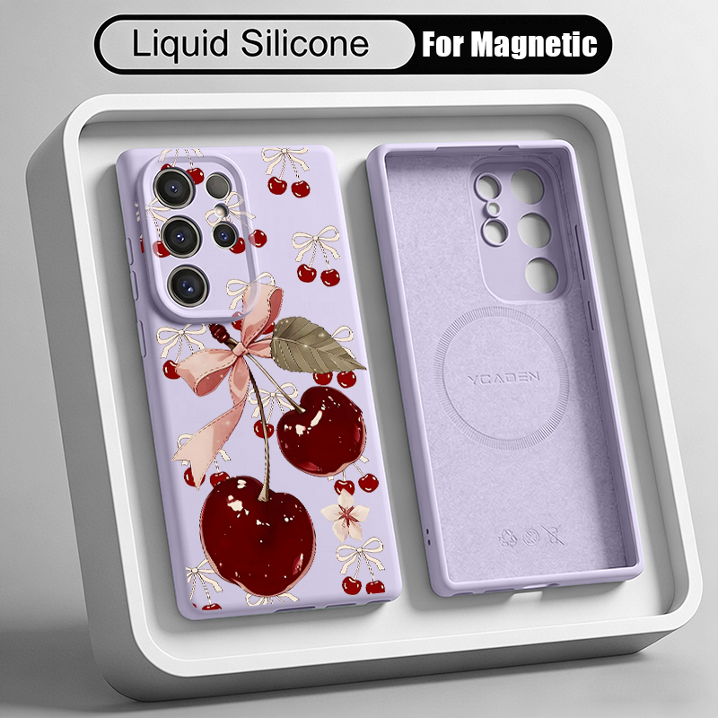 Liquid Silicone Magnetic Phone Case - غطاء هاتف من السيليكون السائل بنمط