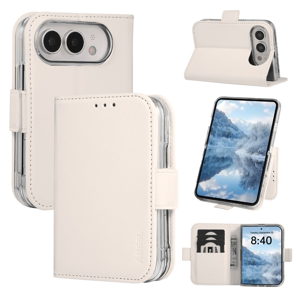 Leather Wallet Card Holder Phone Cover - حافظة هاتف قابلة للطي مع حامل