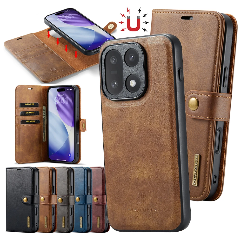 Leather Wallet Card Holder Phone Cover - حافظة جلدية مغناطيسية قابلة للطي 2
