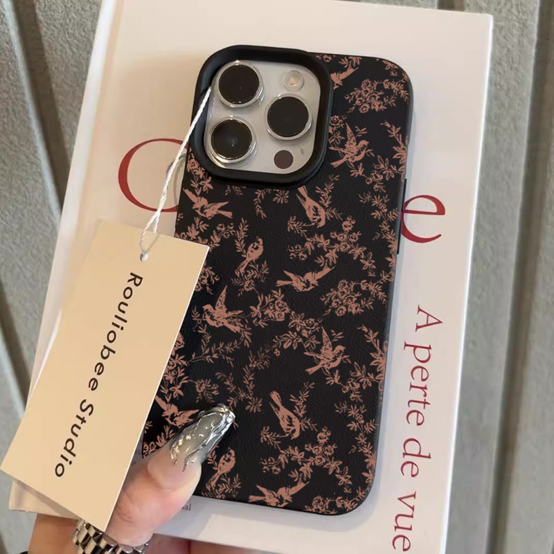 Vintage Floral Pattern Soft Case - غطاء هاتف أنيق وعصري بتصميم فني