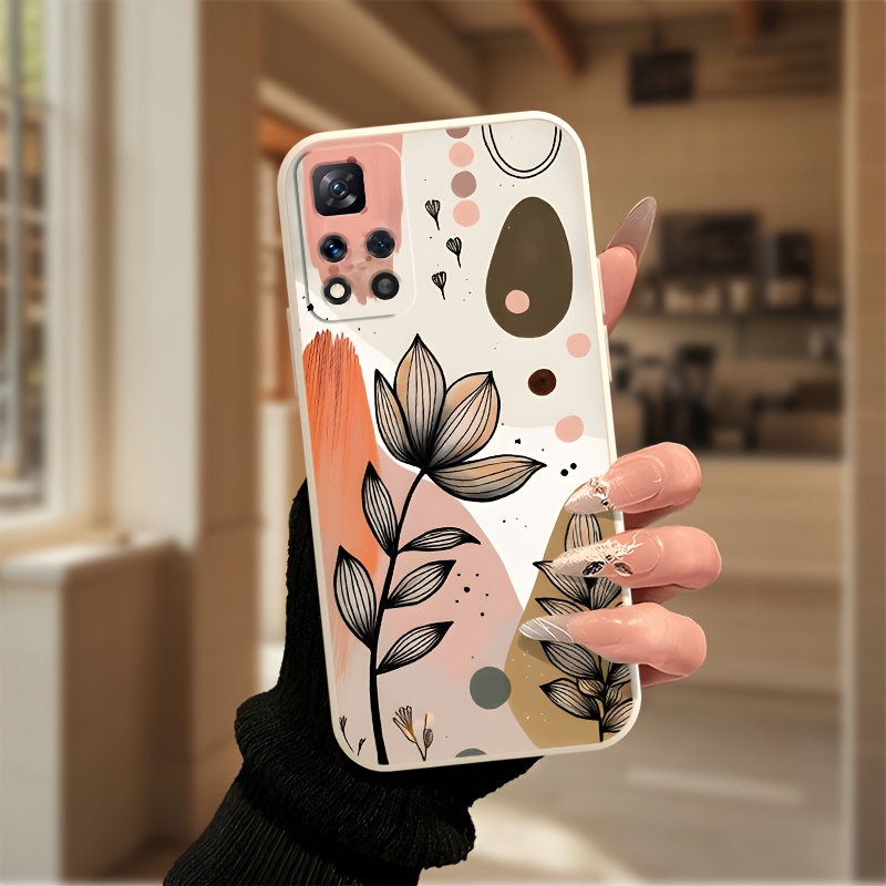 Vintage Floral Pattern Soft Case - غطاء هاتف مرن من المطاط الناعم