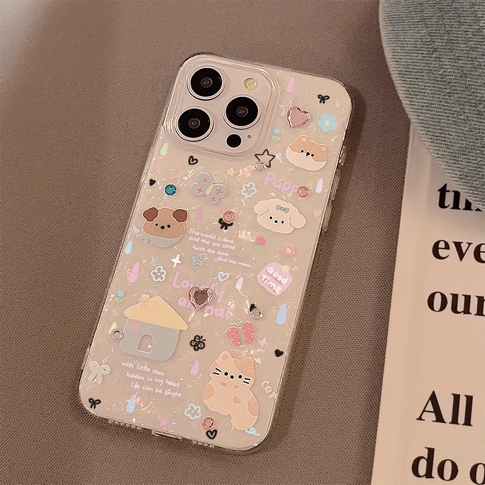 لطيف الكرتون جرو شل نمط جراب ه - مراجعة Clear Shockproof Bumper Case وسعره