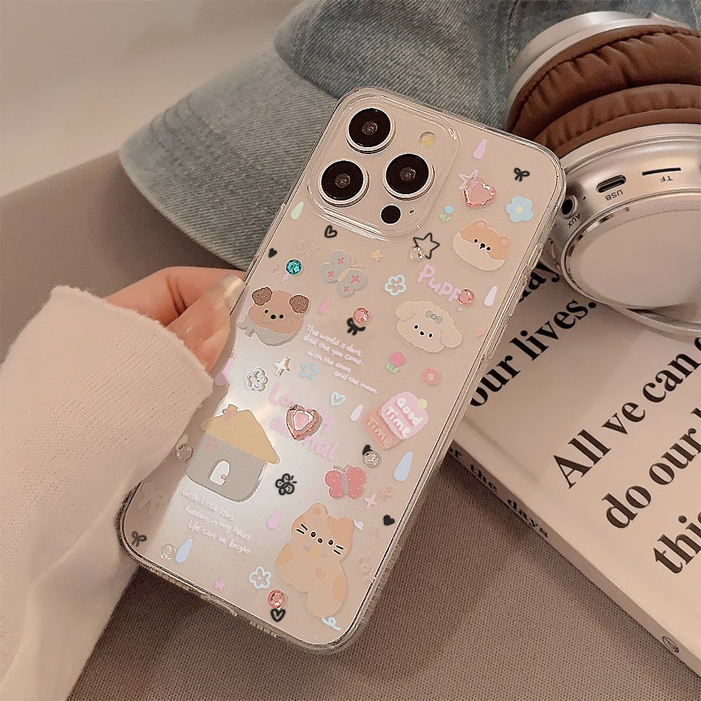لطيف الكرتون جرو شل نمط جراب ه - مراجعة Clear Shockproof Bumper Case وسعره