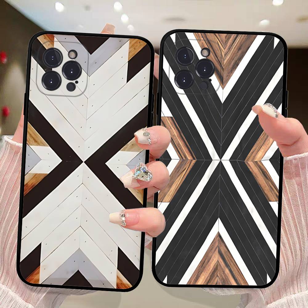غطاء هاتف بنمط هندسي ونقوش خشب - مراجعة Vintage Floral Pattern Soft Case وسعره