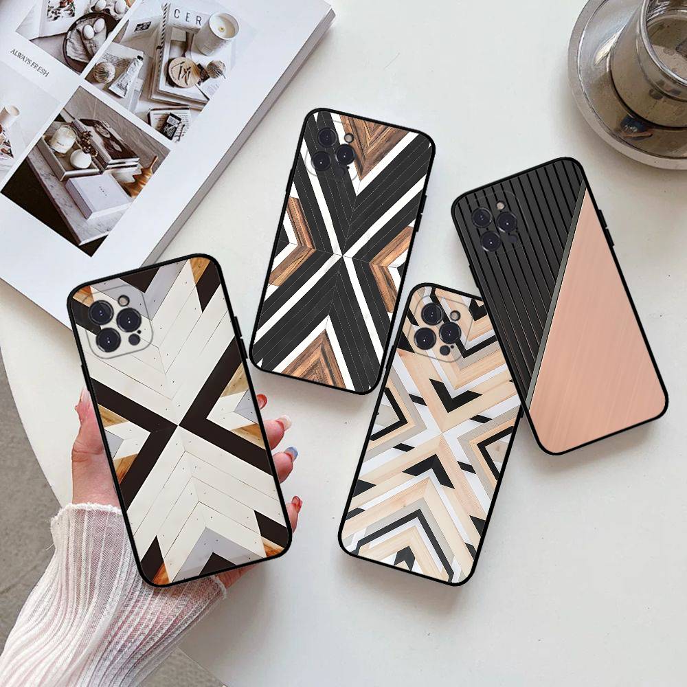 غطاء هاتف بنمط هندسي ونقوش خشب - مراجعة Vintage Floral Pattern Soft Case وسعره