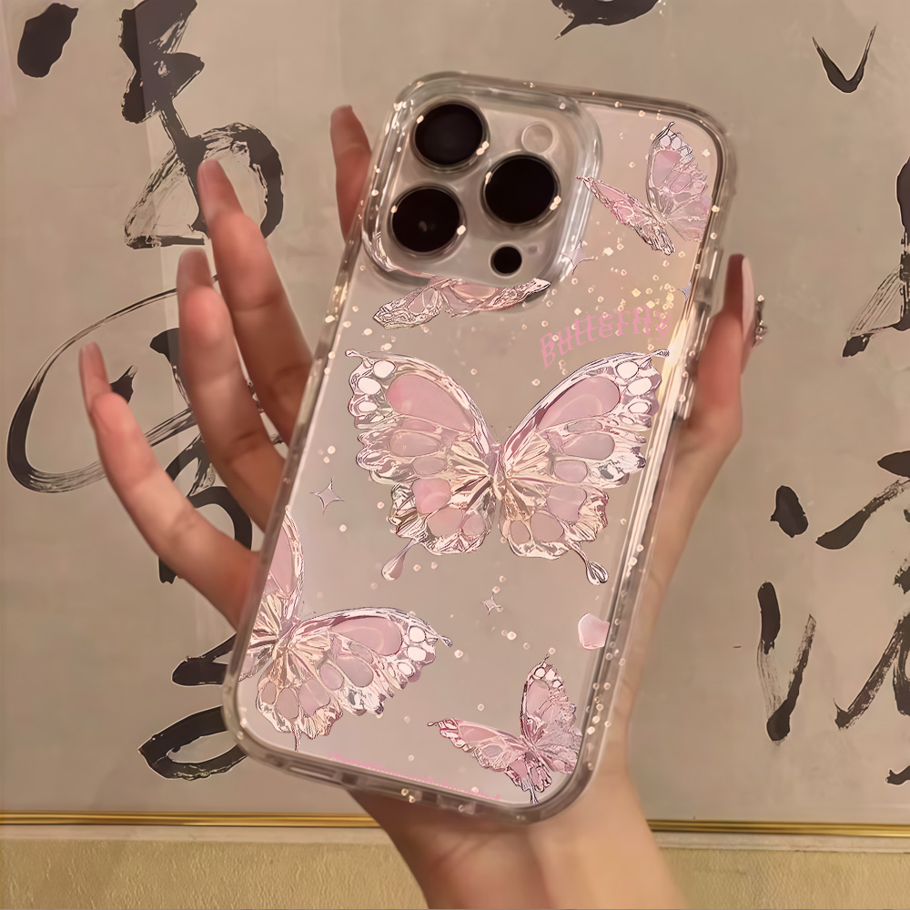 جراب هاتف شفاف بتصميم فراشة ور - مراجعة Clear Shockproof Bumper Case وسعره