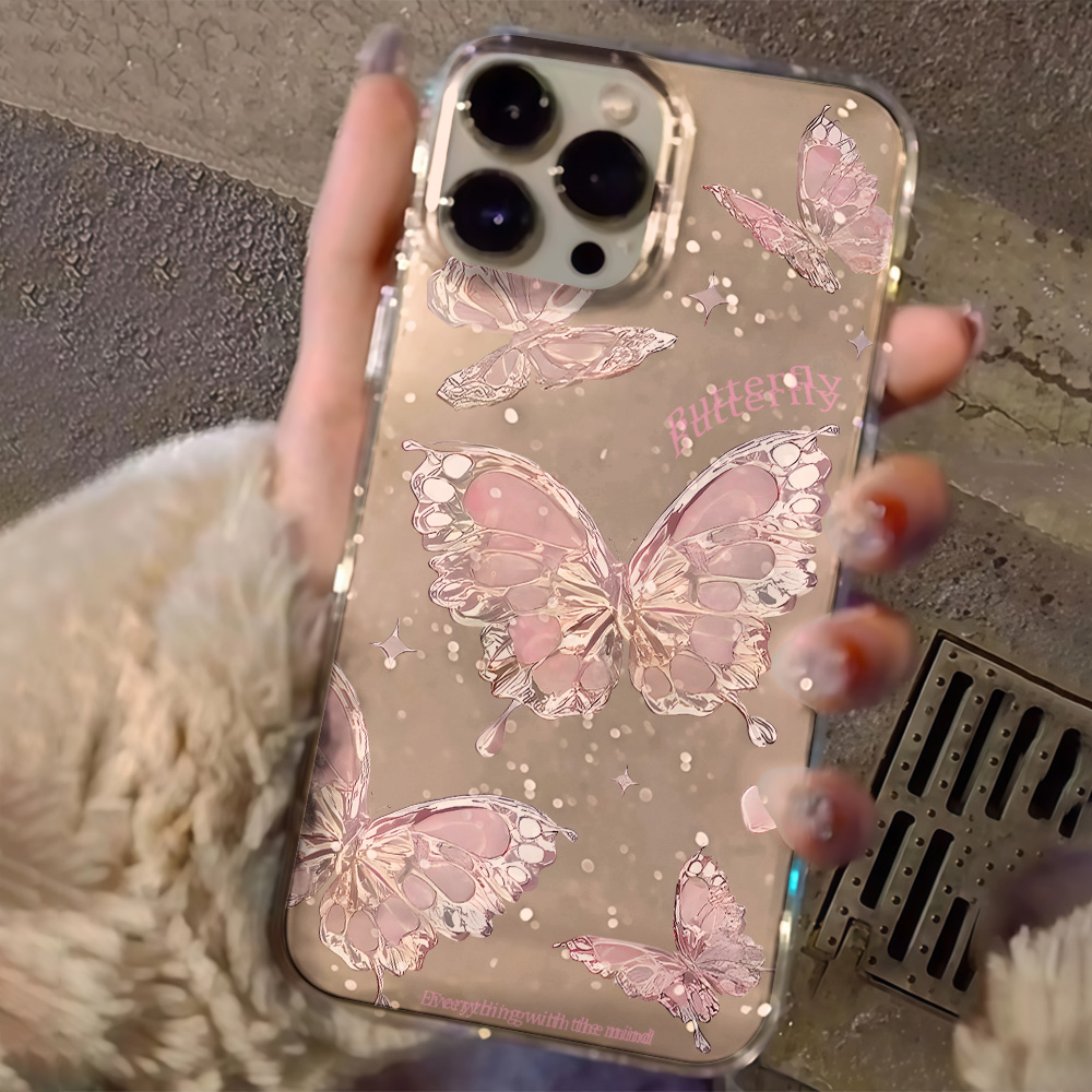 جراب هاتف شفاف بتصميم فراشة ور - مراجعة Clear Shockproof Bumper Case وسعره