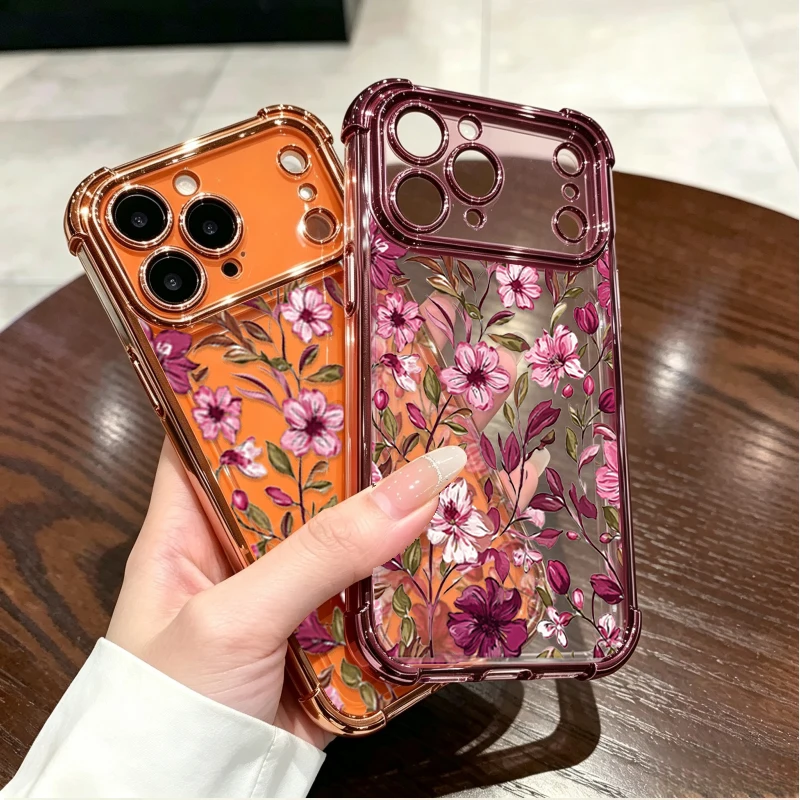 غطاء هاتف بتصميم زهور حمراء كل - مراجعة Vintage Floral Pattern Soft Case وسعره