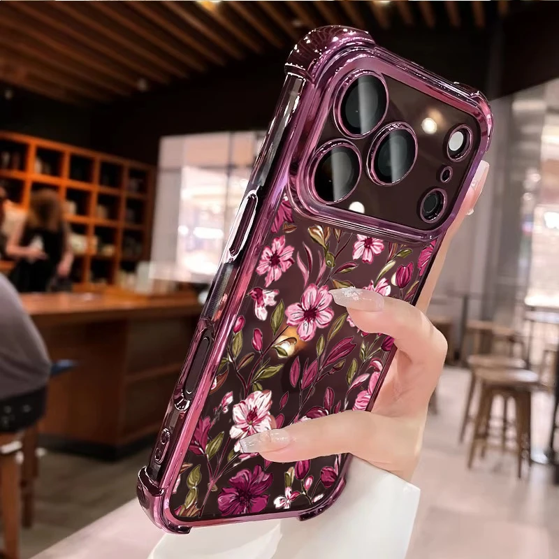 غطاء بتصميم زهور حمراء كلاسيكي - مراجعة Vintage Floral Pattern Soft Case وسعره